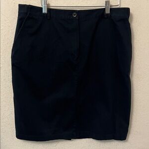 Classic Fit Black Cotton LL Bean Women's Skirt - Size 16